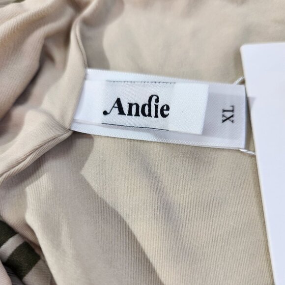 Andie Swim The Hipster Bottom In Bias Stripe Olive New With Tags Womens Size XL - Picture 9 of 13